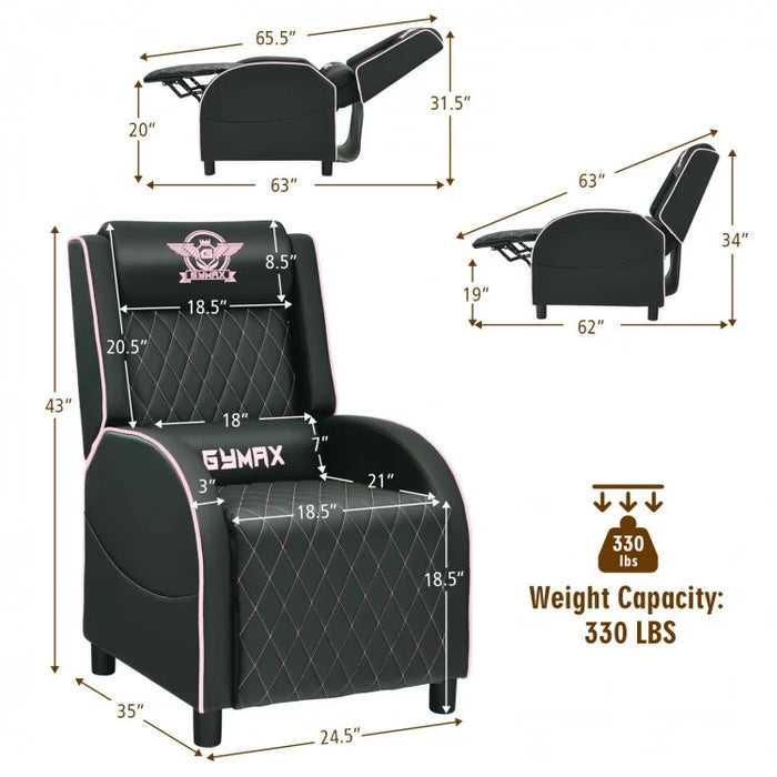 Gaming Massage Recliner Sofa with Headrest, Ideal for Home Theater