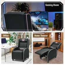 Charger l&#39;image dans la galerie, Gaming Massage Recliner Sofa with Headrest, Ideal for Home Theater

