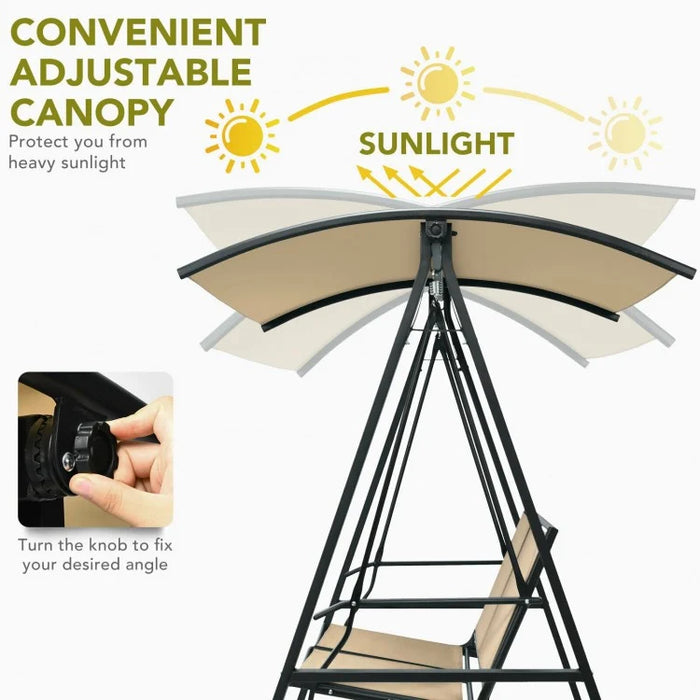 Costway Outdoor Swing Chair with Canopy - Suitable for Garden and Porch