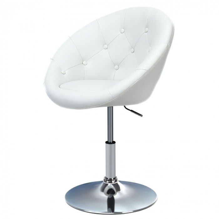 Costway Black Leather Swivel Chair - Adjustable Height, Suitable for Restaurant, Bar, and Cafe