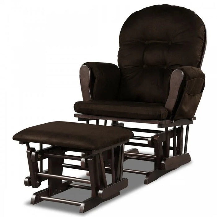 Multifunctional Wooden Glider Rocking Chair Set with Footrest