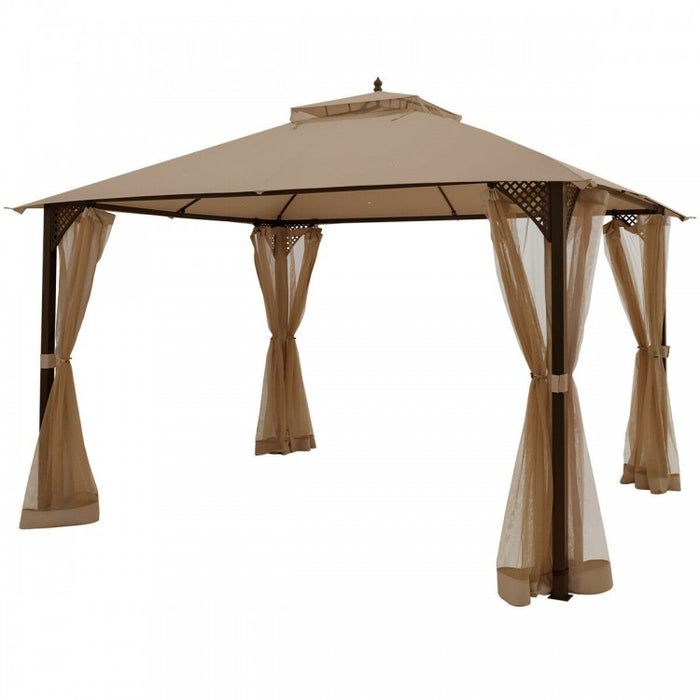 12 x 10 Ft Outdoor Camping Pavilion Canopy Tent for Patio and Backyard