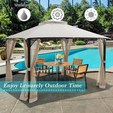 Charger l&#39;image dans la galerie, 12 x 10 Ft Outdoor Camping Pavilion Canopy Tent for Patio and Backyard
