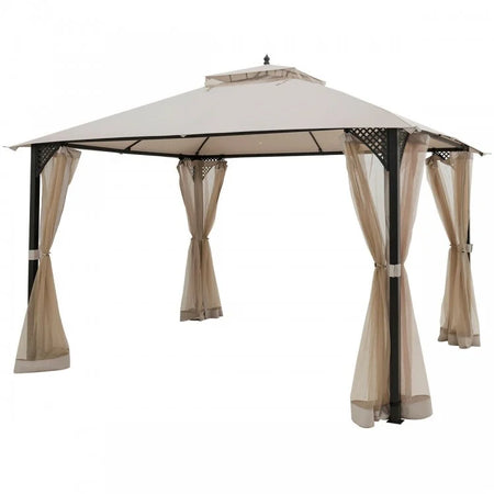 12 x 10 Ft Outdoor Camping Pavilion Canopy Tent for Patio and Backyard