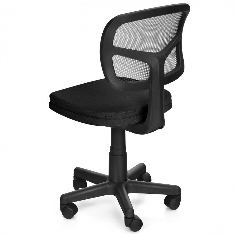 Armless Swivel Office Computer Chair with Adjustable Height