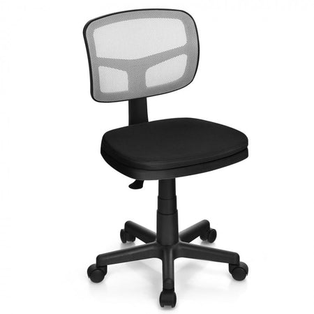 Armless Swivel Office Computer Chair with Adjustable Height