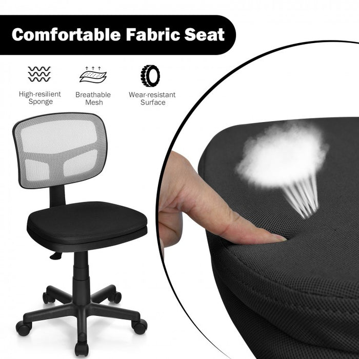 Armless Swivel Office Computer Chair with Adjustable Height