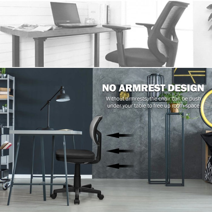 Armless Swivel Office Computer Chair with Adjustable Height