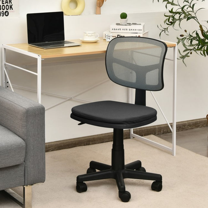 Armless Swivel Office Computer Chair with Adjustable Height
