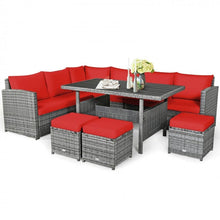 Charger l&#39;image dans la galerie, 7-Piece Modern Outdoor Wicker Sofa Set with Coffee Table
