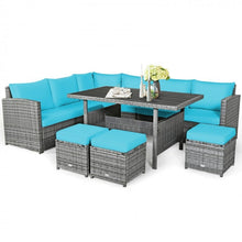Charger l&#39;image dans la galerie, 7-Piece Modern Outdoor Wicker Sofa Set with Coffee Table
