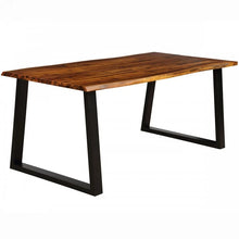 Load image into Gallery viewer, Industrial Style Rectangular Wooden Dining Table with Metal Frame - Suitable for Backyard, Patio, and Picnics
