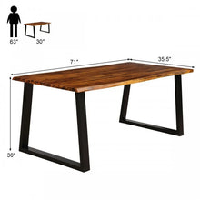 Load image into Gallery viewer, Industrial Style Rectangular Wooden Dining Table with Metal Frame - Suitable for Backyard, Patio, and Picnics
