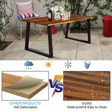 Load image into Gallery viewer, Industrial Style Rectangular Wooden Dining Table with Metal Frame - Suitable for Backyard, Patio, and Picnics

