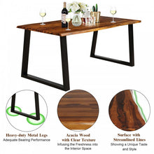 Load image into Gallery viewer, Industrial Style Rectangular Wooden Dining Table with Metal Frame - Suitable for Backyard, Patio, and Picnics
