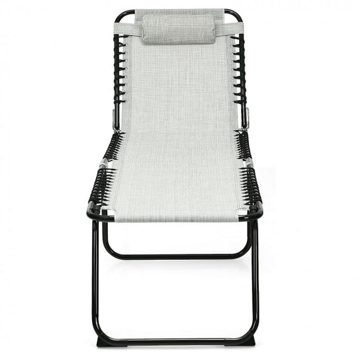 Portable Outdoor Patio/Yard Chaise Lounge Chair with Pillow