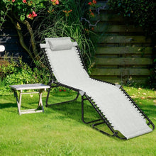 Load image into Gallery viewer, Portable Outdoor Patio/Yard Chaise Lounge Chair with Pillow

