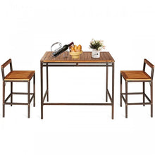 Load image into Gallery viewer, Outdoor Patio Wooden Bar Table and Chair Set
