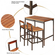 Load image into Gallery viewer, Outdoor Patio Wooden Bar Table and Chair Set
