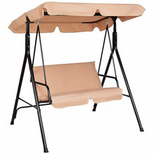 Load image into Gallery viewer, 2-Person Outdoor Garden Backyard Swing Chair with Adjustable Canopy
