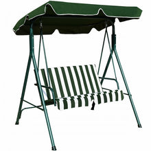 Load image into Gallery viewer, 2-Person Outdoor Garden Backyard Swing Chair with Adjustable Canopy
