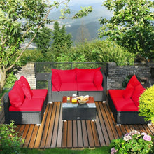 Charger l&#39;image dans la galerie, 7-Piece Modular Outdoor Wicker Sofa Set with Coffee Table
