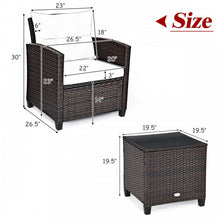 Load image into Gallery viewer, 3-Piece Outdoor Patio Furniture Set with Built-in Cushions

