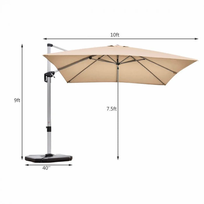 10 Ft Outdoor Patio Umbrella Canopy, 360° Rotation, Weather-Resistant