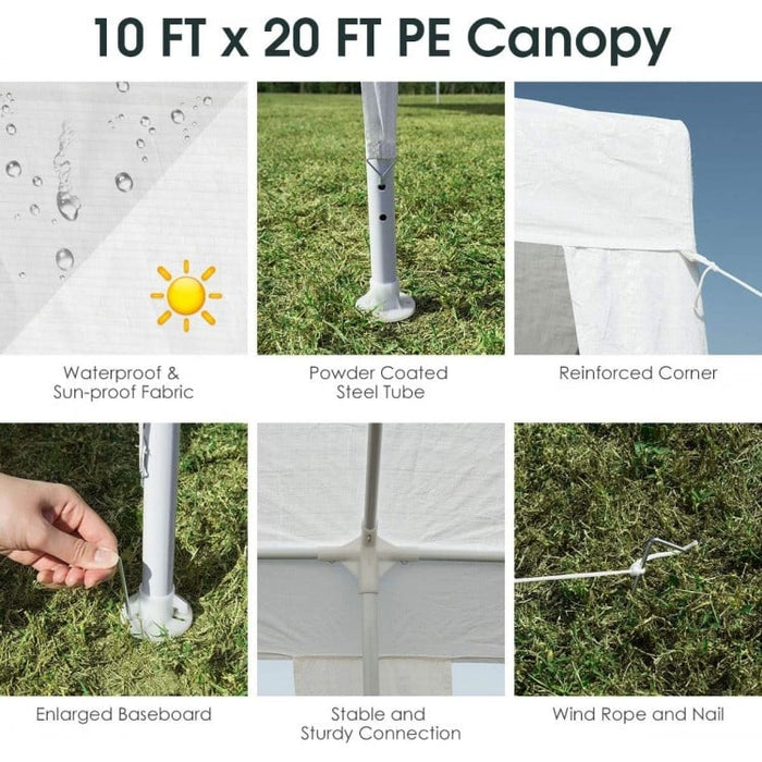10 x 20 Ft Outdoor Canopy Tent, Sun Shade for Party and Wedding