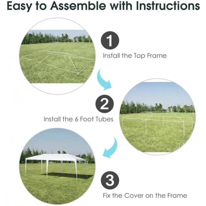 10 x 20 Ft Outdoor Canopy Tent, Sun Shade for Party and Wedding