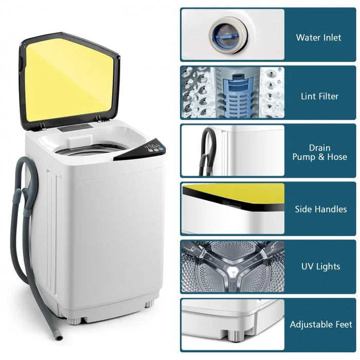 7.7 lbs Capacity Fully Automatic Washing Machine for Home Use