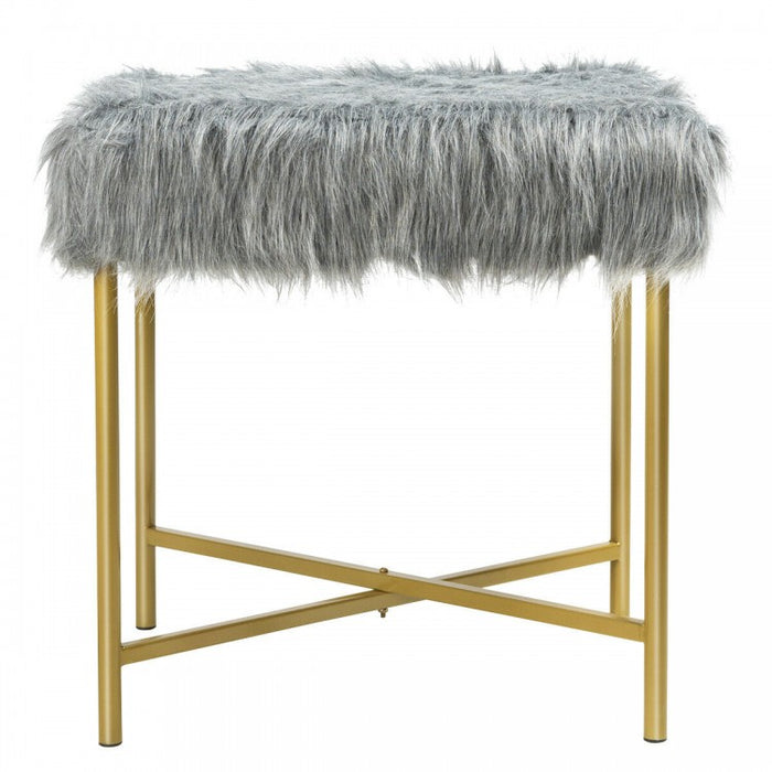 Modern Minimalist Faux Fur Footstool Suitable for Any Room