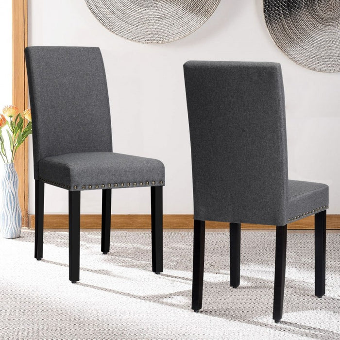 Modern Minimalist Fabric Dining Chairs Set - 2-Piece Set with Studded Design - Suitable for Restaurant and Cafe