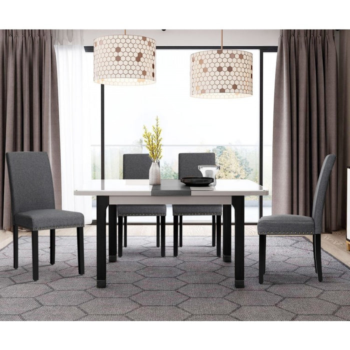 Modern Minimalist Fabric Dining Chairs Set - 2-Piece Set with Studded Design - Suitable for Restaurant and Cafe