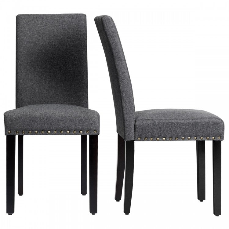 Modern Minimalist Fabric Dining Chairs Set - 2-Piece Set with Studded Design - Suitable for Restaurant and Cafe