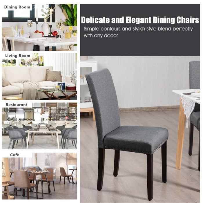 Modern Minimalist Fabric Dining Chairs Set - 2-Piece Set with Studded Design - Suitable for Restaurant and Cafe
