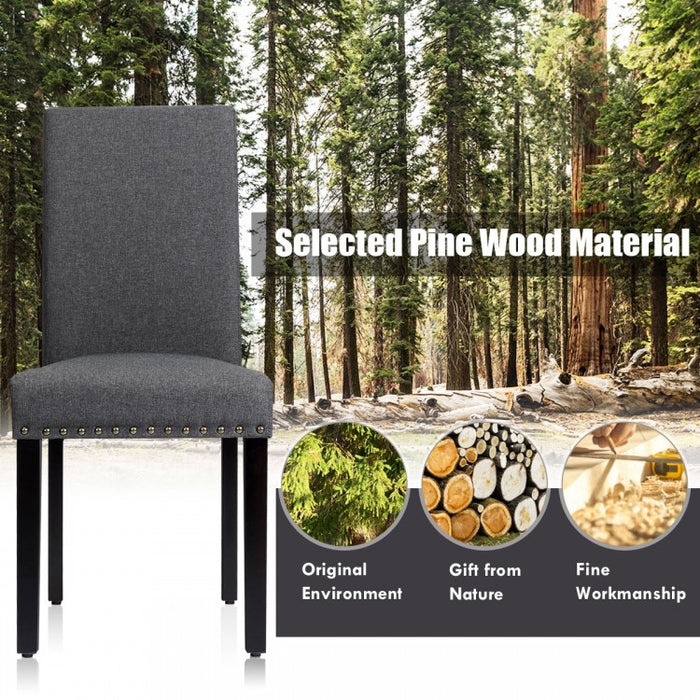 Modern Minimalist Fabric Dining Chairs Set - 2-Piece Set with Studded Design - Suitable for Restaurant and Cafe