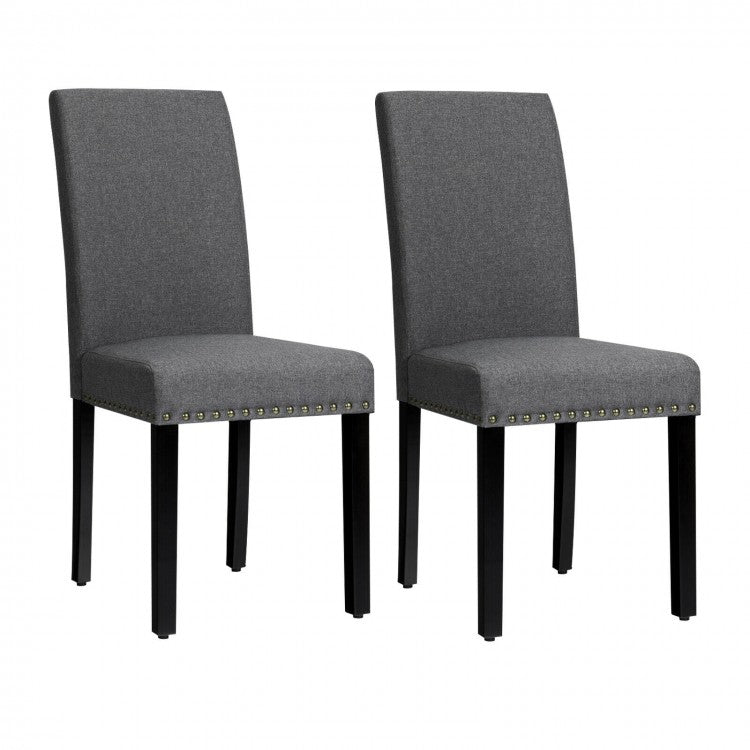 Modern Minimalist Fabric Dining Chairs Set - 2-Piece Set with Studded Design - Suitable for Restaurant and Cafe