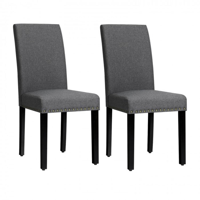 Modern Minimalist Fabric Dining Chairs Set - 2-Piece Set with Studded Design - Suitable for Restaurant and Cafe