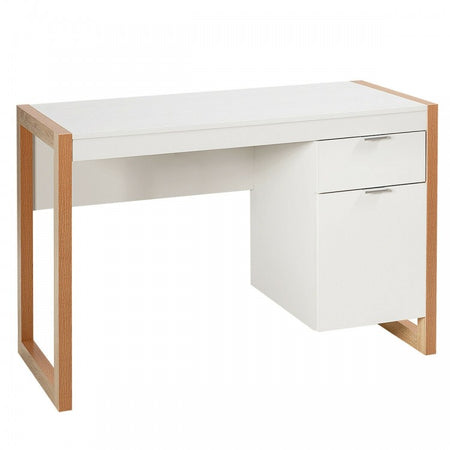 Modern White Computer Desk with Drawers for Office