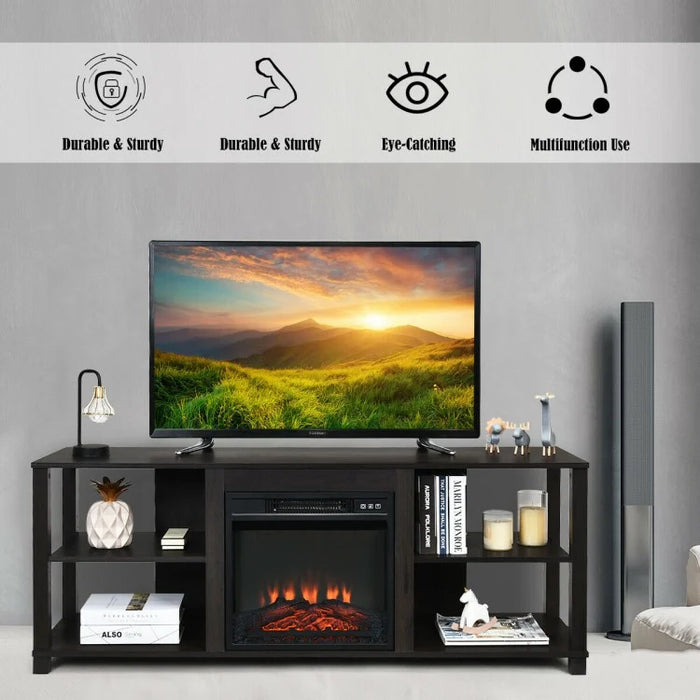 Living Room 2-Tier Adjustable Shelf Cabinet TV Stand