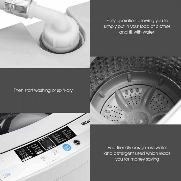 White Fully Automatic Mini Portable Washing Machine for Home and Dorm