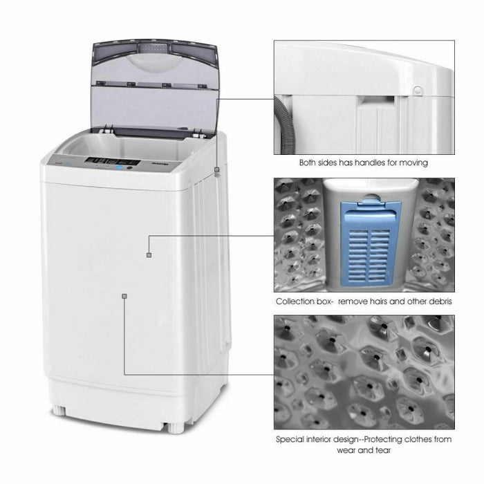 White Fully Automatic Mini Portable Washing Machine for Home and Dorm