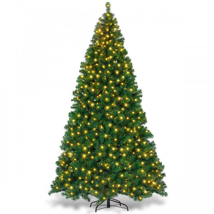 9-Foot Artificial Christmas Tree with 700 Warm White LED Lights - Perfect for Christmas Decorations