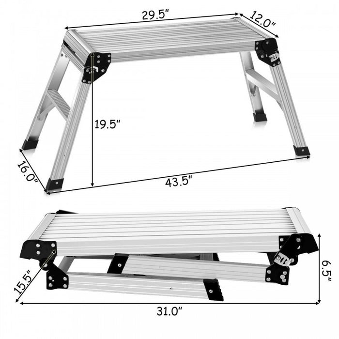 Portable Heavy-Duty Aluminum Folding Ladder for Indoor and Outdoor Home Use