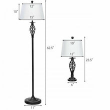 Load image into Gallery viewer, Contemporary 3-Piece Indoor Lamp Set with Lamp Shades
