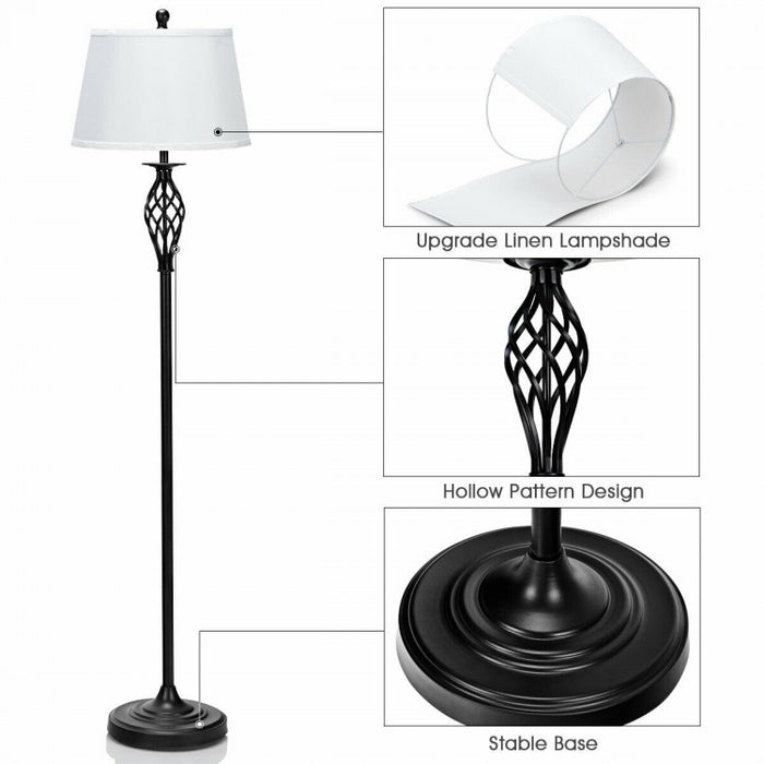 Contemporary 3-Piece Indoor Lamp Set with Lamp Shades