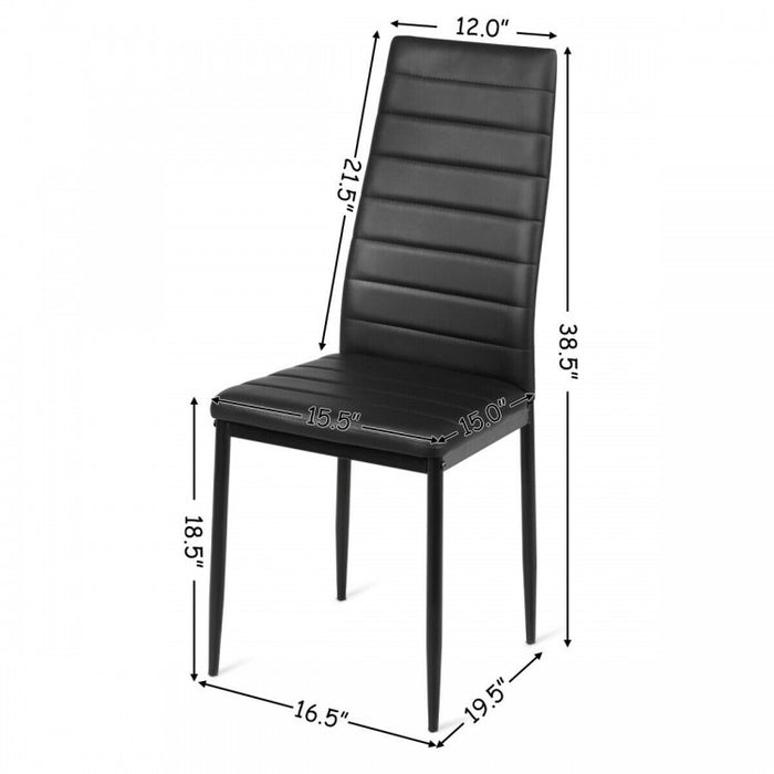 Modern Stylish 6-Piece Black High Back Dining Chairs
