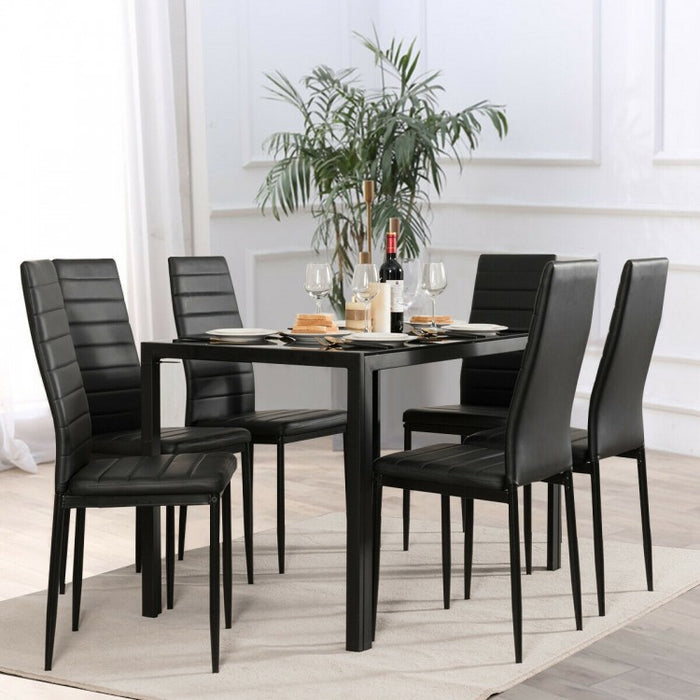 Modern Stylish 6-Piece Black High Back Dining Chairs