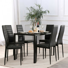 Load image into Gallery viewer, Modern Stylish 6-Piece Black High Back Dining Chairs
